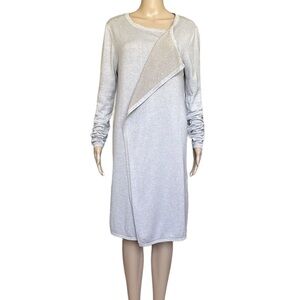 Cashmere Company Long Line Open Front Cardigan in Oatmeal size 48 US 10/12 Large